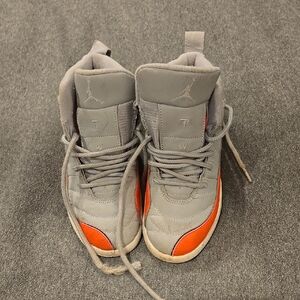 Jordans Gray and Pink High-Top Sneakers